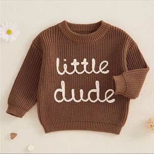 Brown 'Little Dude' Kids Sweater